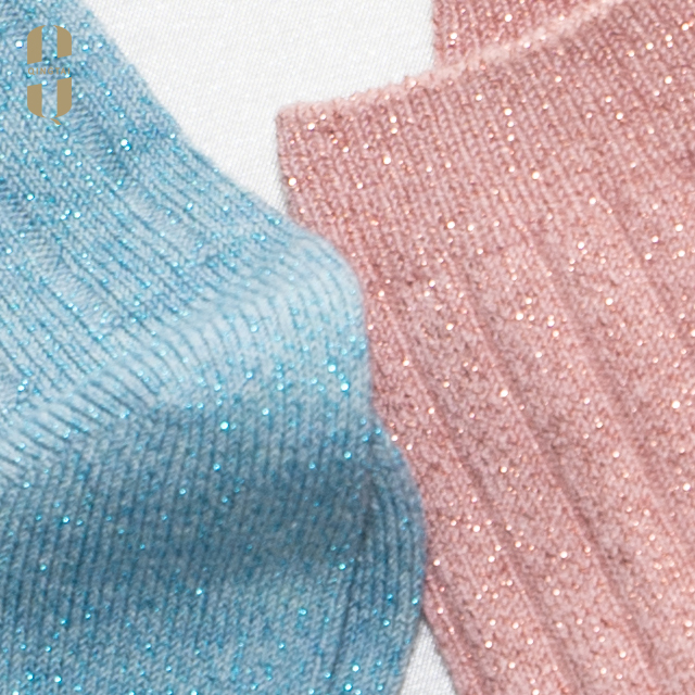 Ladies wool lurex classic crew socks