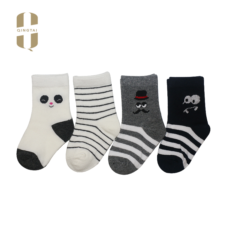 High quality cute fashion boys custom logo 100 cotton socks