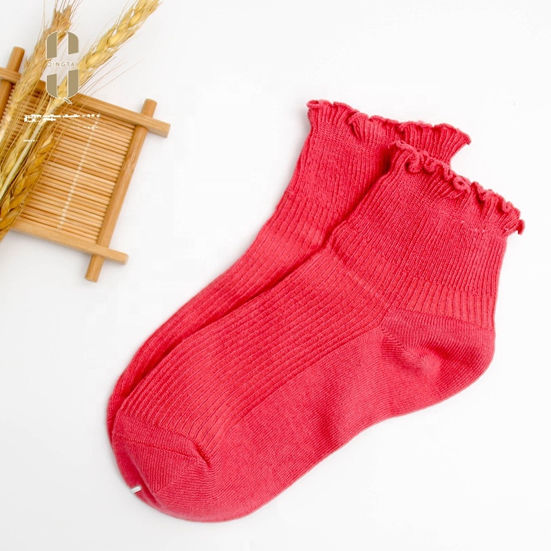 Wholesale lace solid color breathable women short bamboo socks