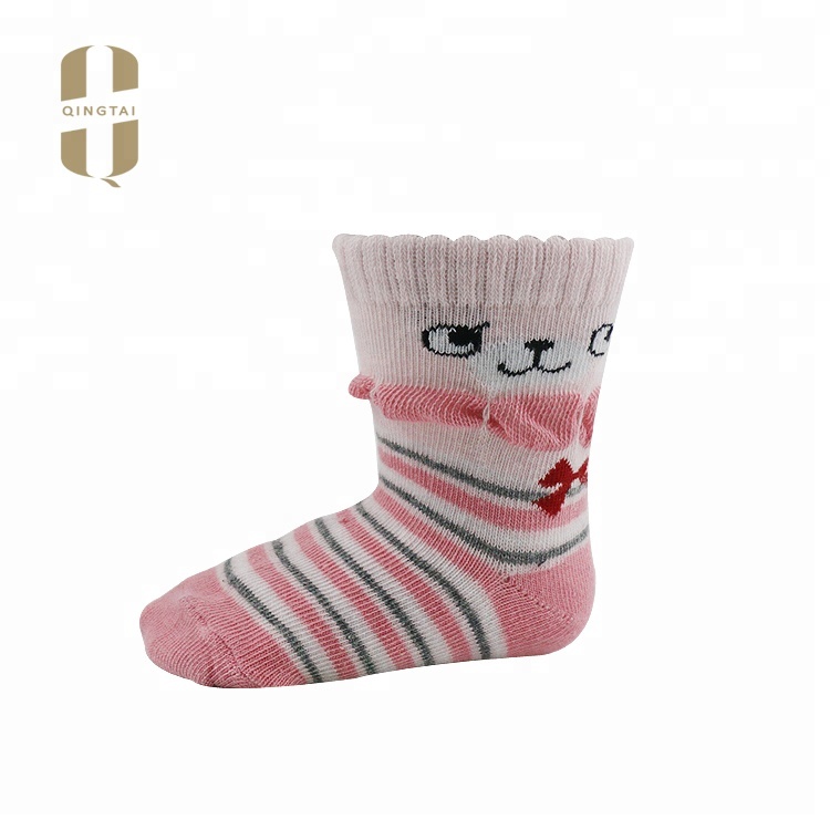 Hot sales fashion cartoon cute jacquard cotton baby girl socks