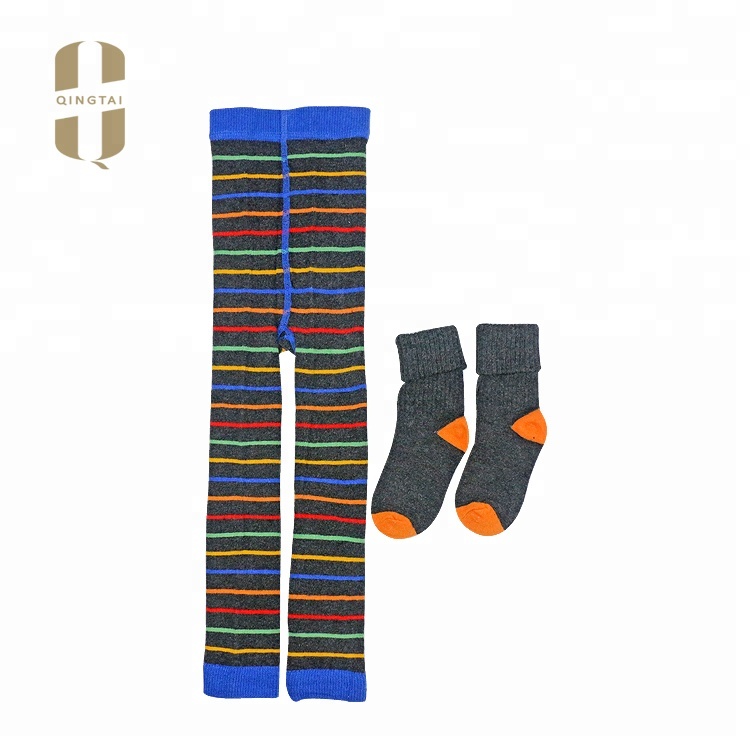 Wholesale custom high quality cute warm organic cotton baby kids leggings