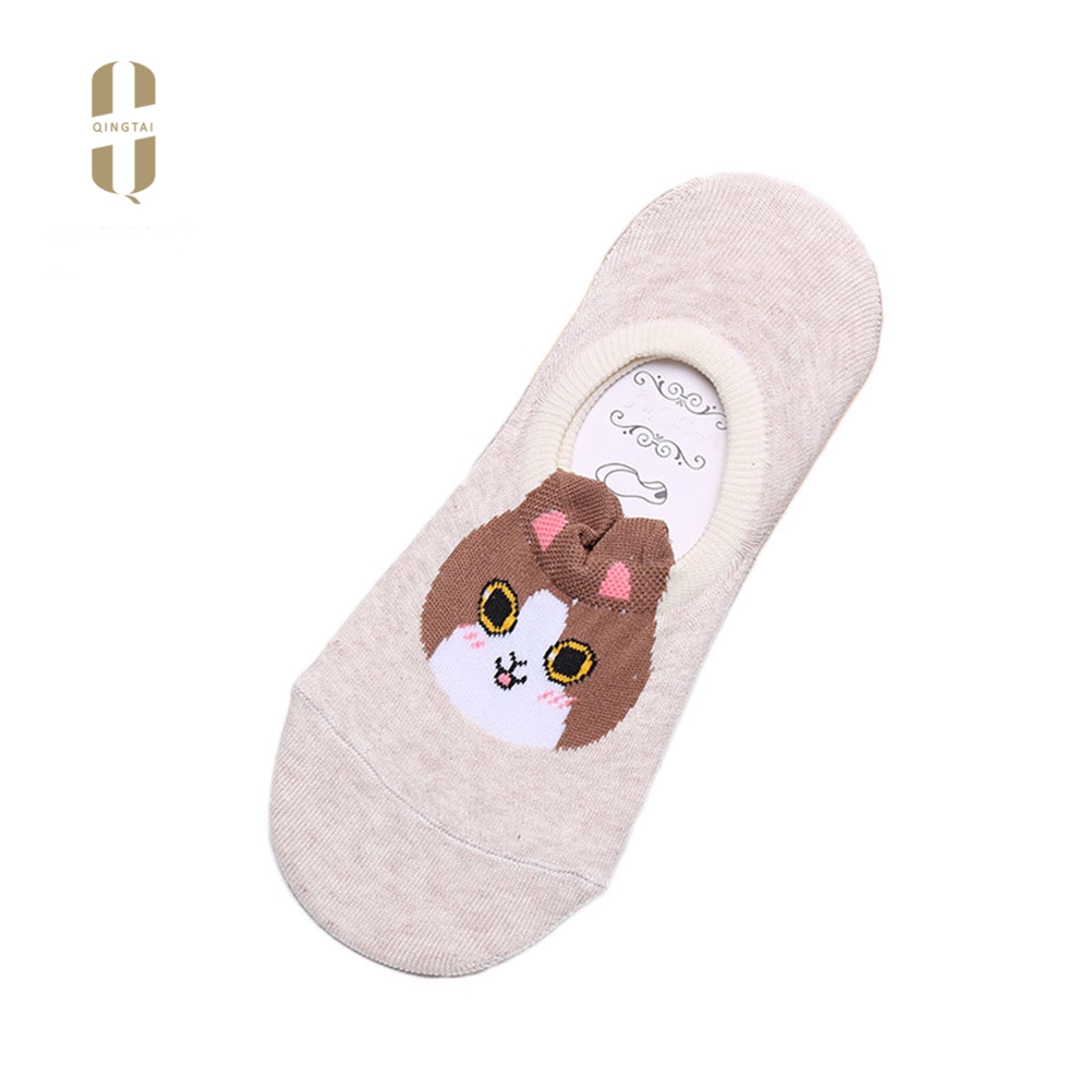 Wholesale creative cartoon young girl's invisible japan korean cat socks