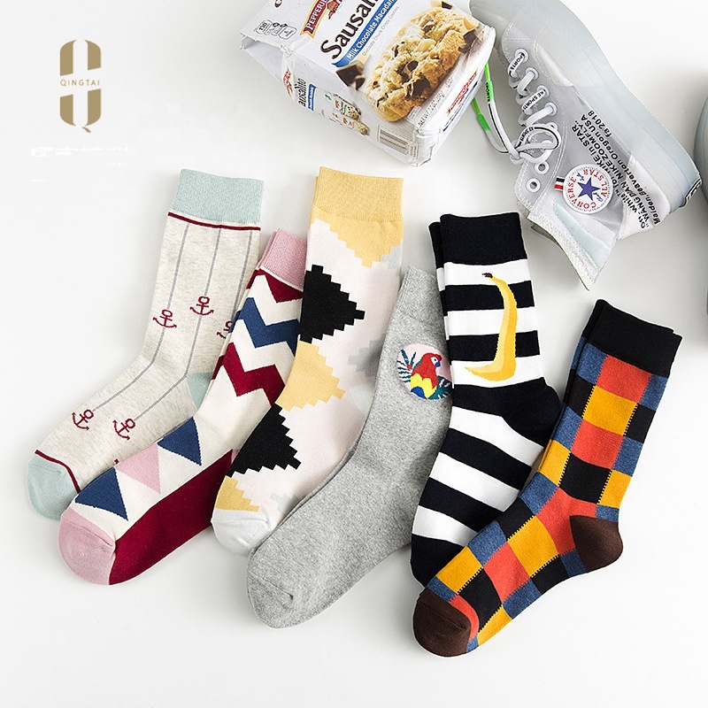 QINGTAI fashion colorful funny warm fuzzy women cotton socks