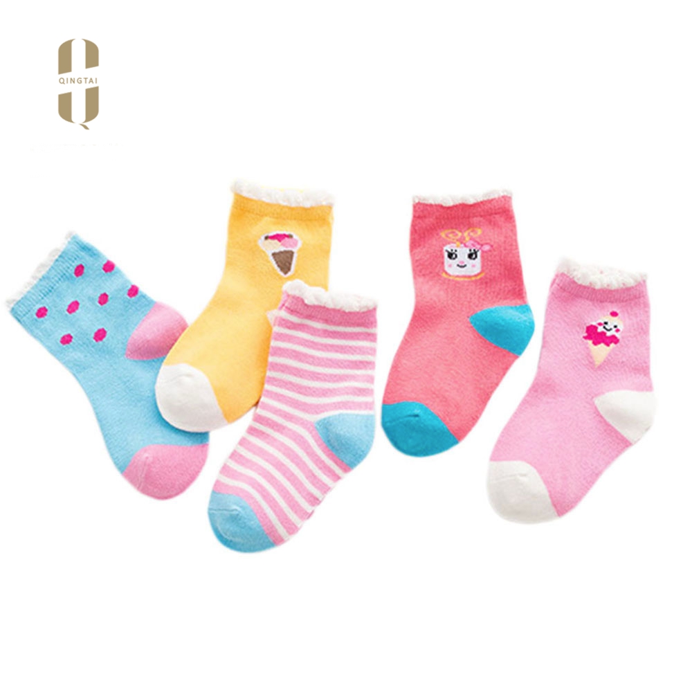 Custom novelty comfortable winter kids cute all cotton korean socks