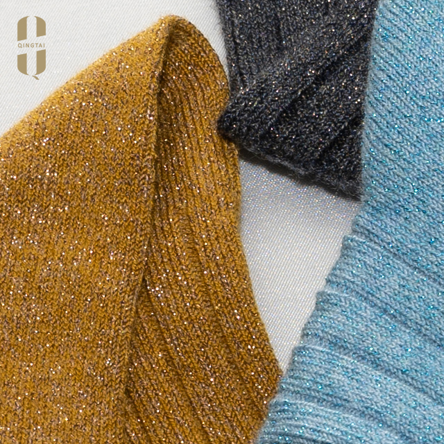 Ladies wool lurex classic crew socks