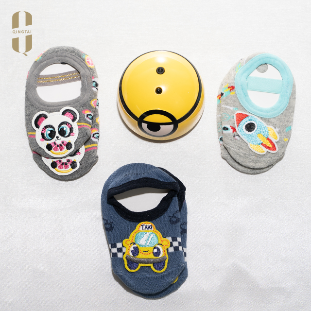 Baby children cotton Ballerina socks with cartoon animal applique