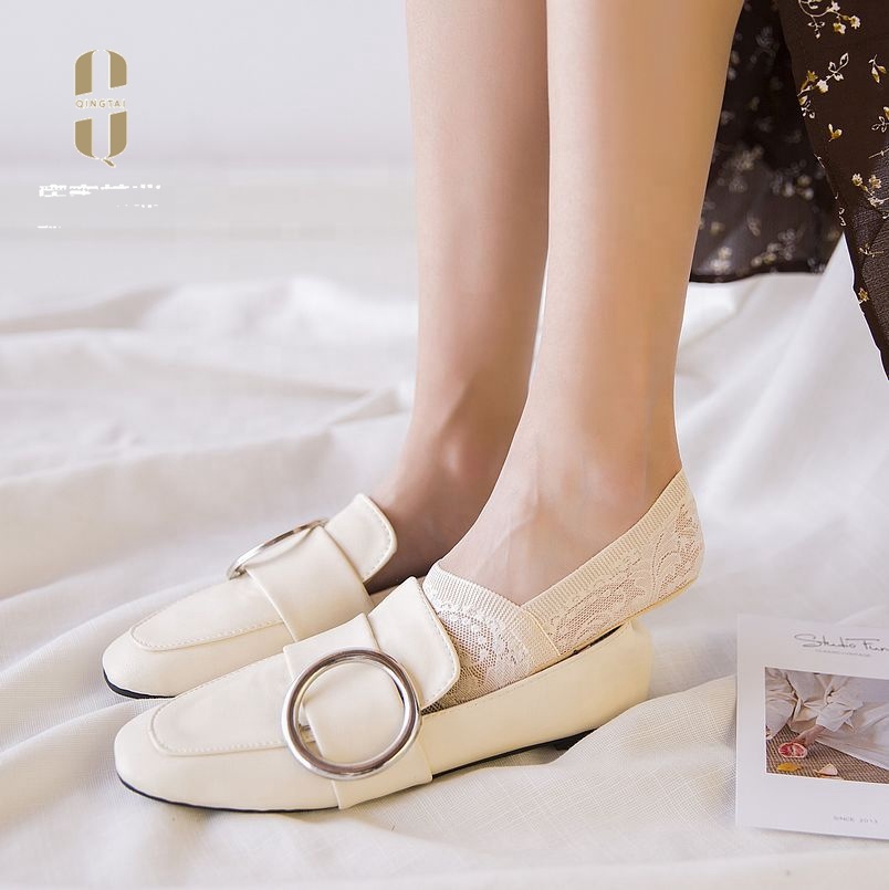 Lace low cut women boat socks antiskid no show invisible socks