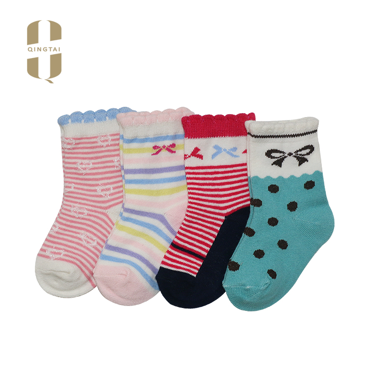 Wholesale 100% cotton colorful young teen girl tube socks with logo