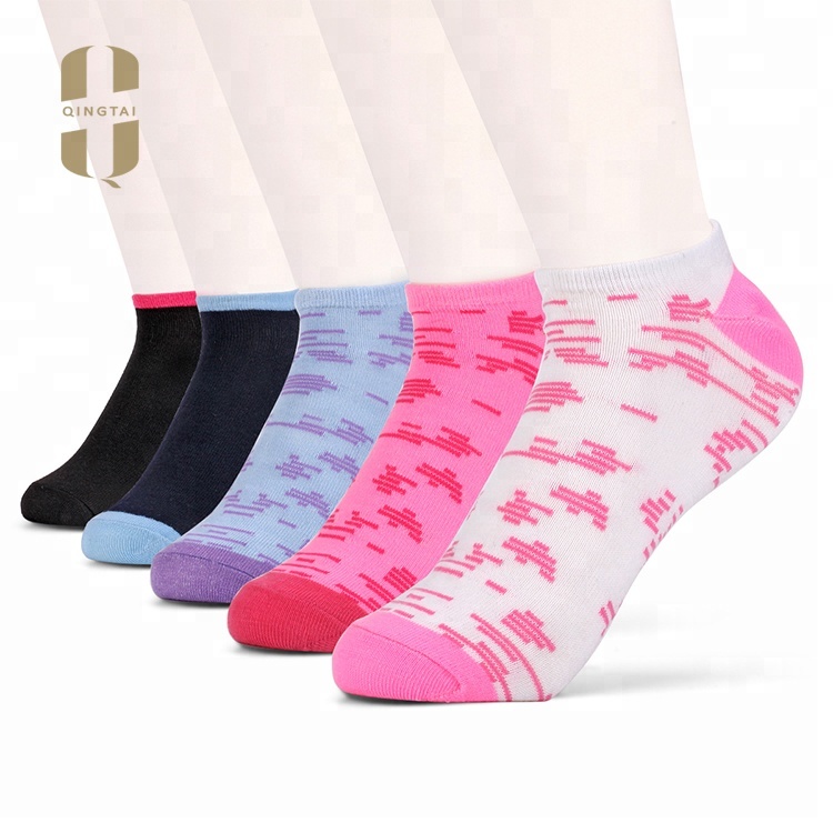 Wholesale 100% cotton women fashion joint ankle socks