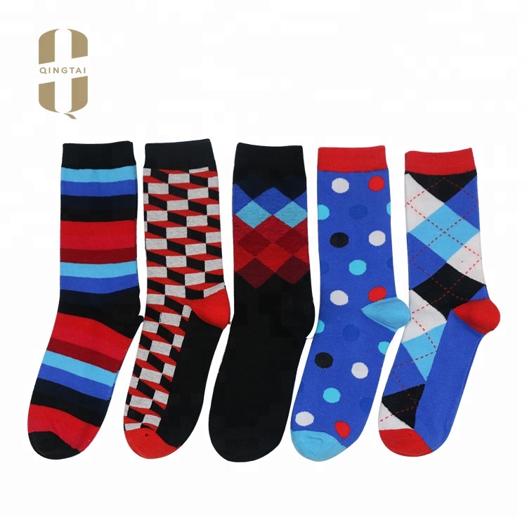 China make your own design cotton funny happy men tube socks