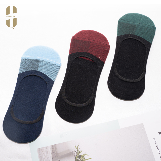 Men classic soft cotton multi footlet liner invisible socks