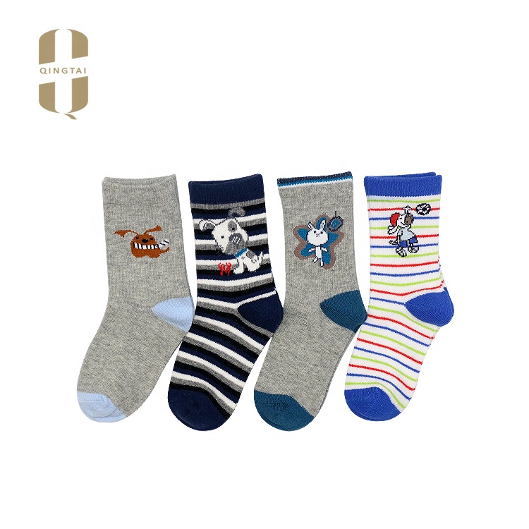 Custom korean style heated fancy 100% cotton kids winter socks