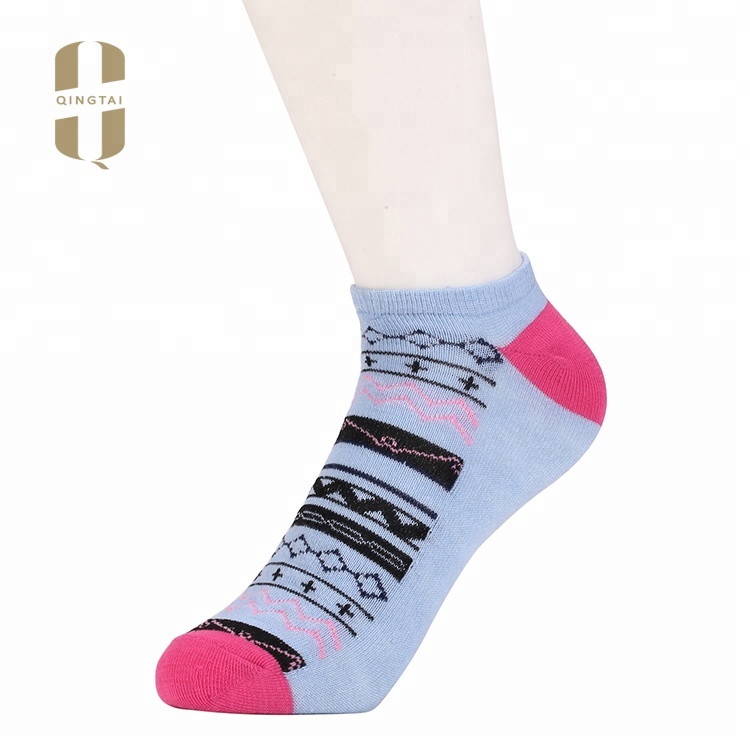 QINGTAI Bulk wholesale breathable cotton teenage ankle women socks