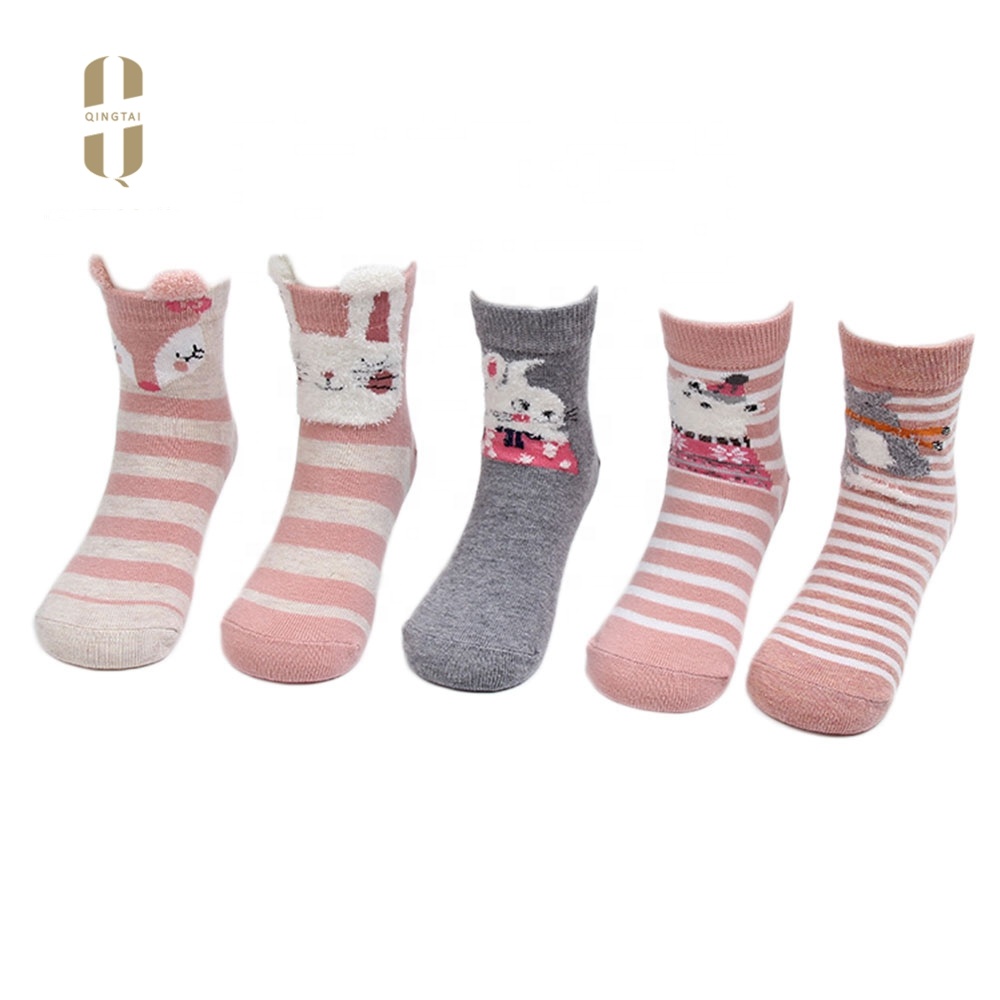 Wholesale 120N cheap cute long child kids 3d cartoon girl tube socks