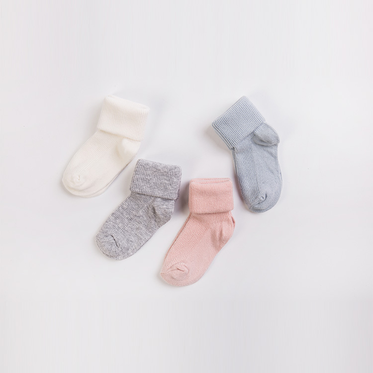 QINGTAI custom health eco friendly plain children tube socks