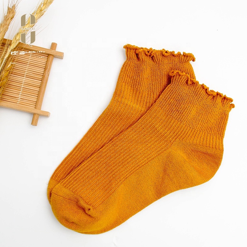 Wholesale lace solid color breathable women short bamboo socks