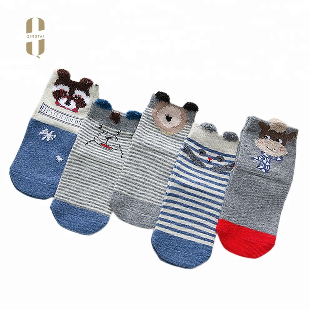 Wholesale eco-friendly cartoon pattern children cotton foot tube socks