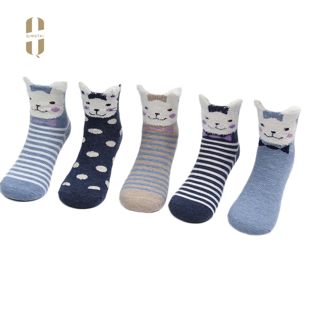 Wholesale 120N cheap cute long child kids 3d cartoon girl tube socks