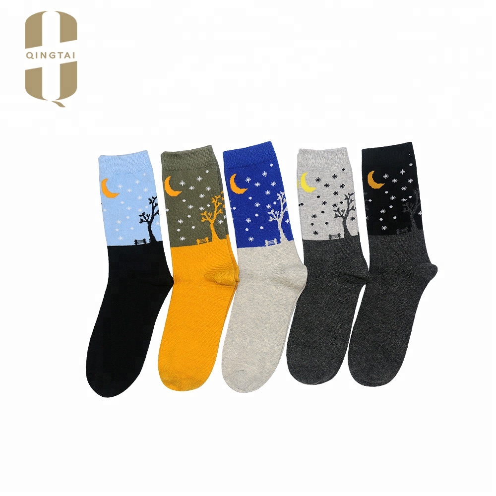 China hot sale korean style mid-calf length 100% cotton soft sock