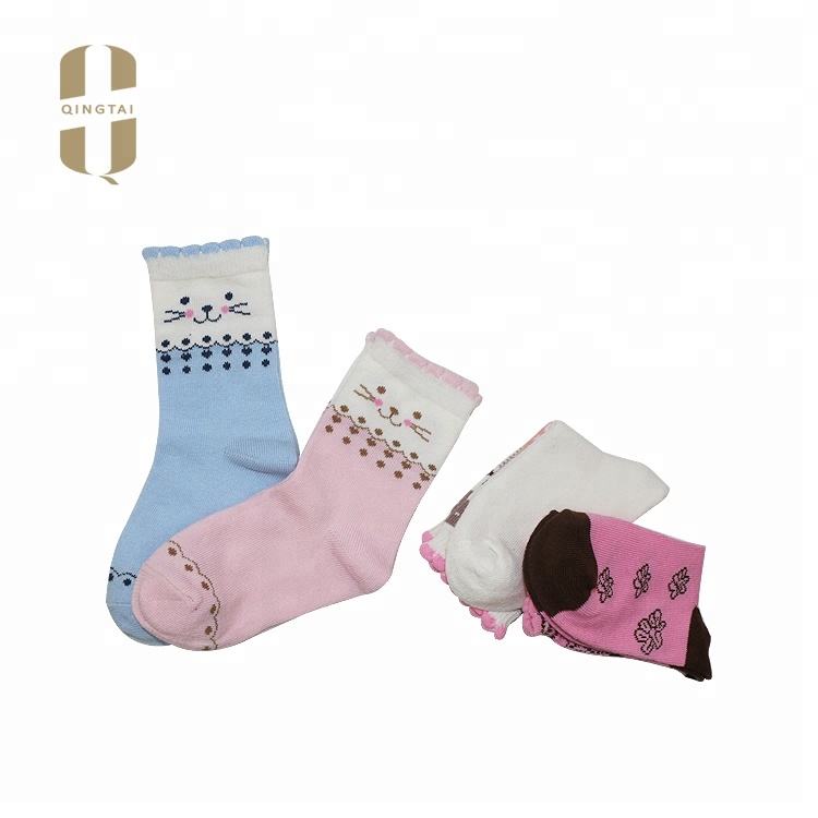 Wholesale custom cotton girl kid children tube socks