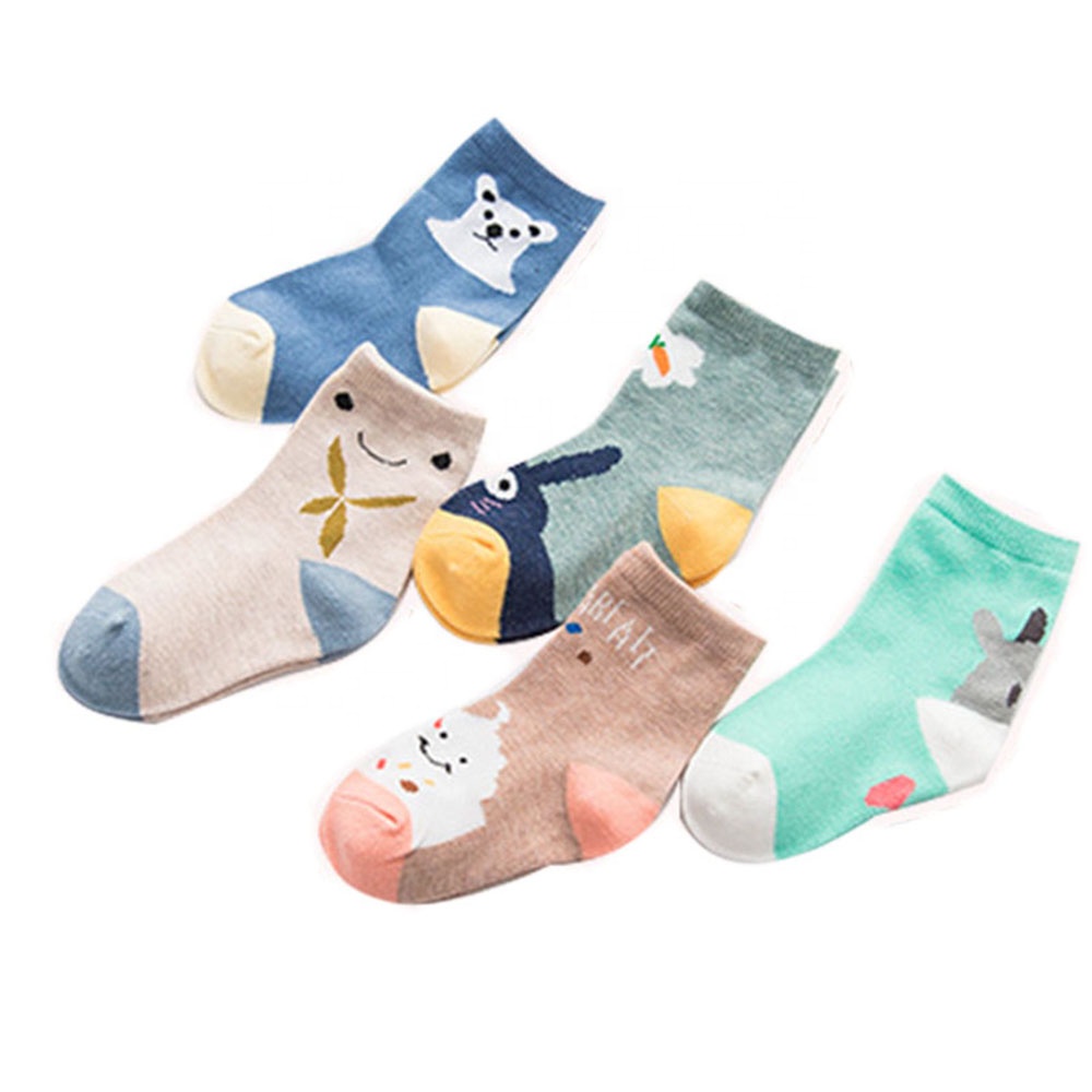 Custom logo colored white all cotton two stripes children kids socks