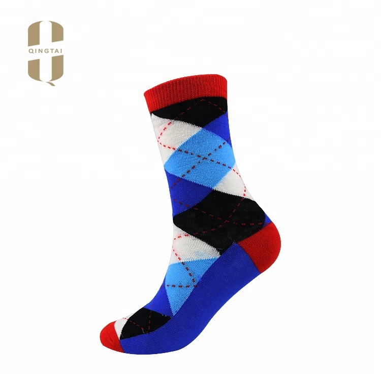 China make your own design cotton funny happy men tube socks