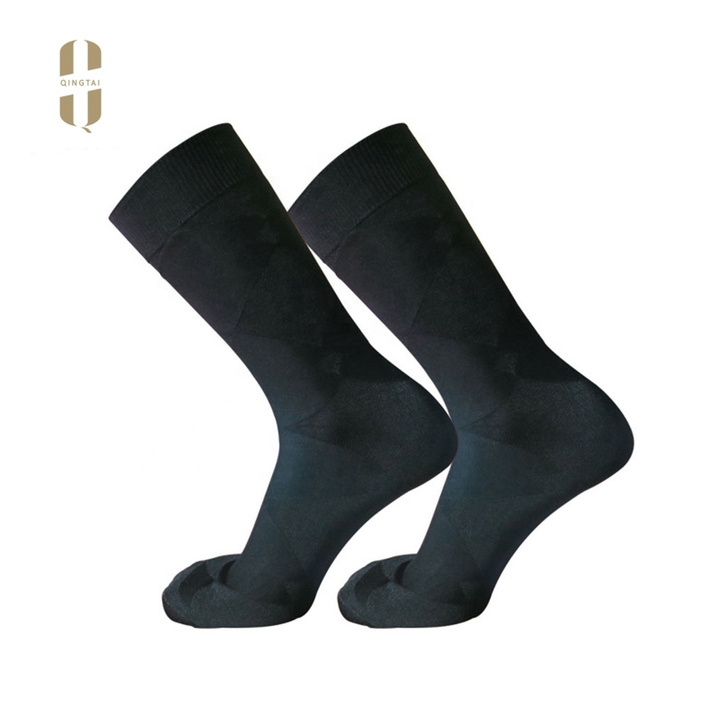 Wholesale factory black business dress suit knee high men nylon socks