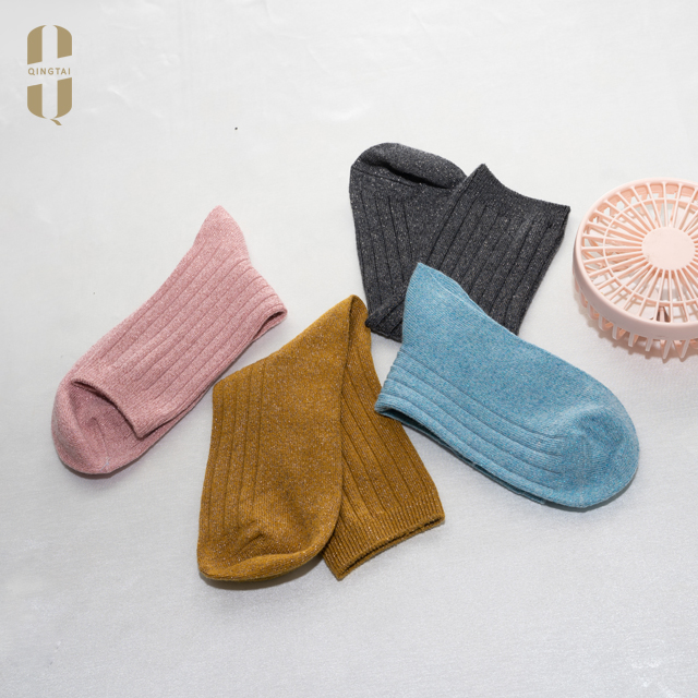 Ladies wool lurex classic crew socks