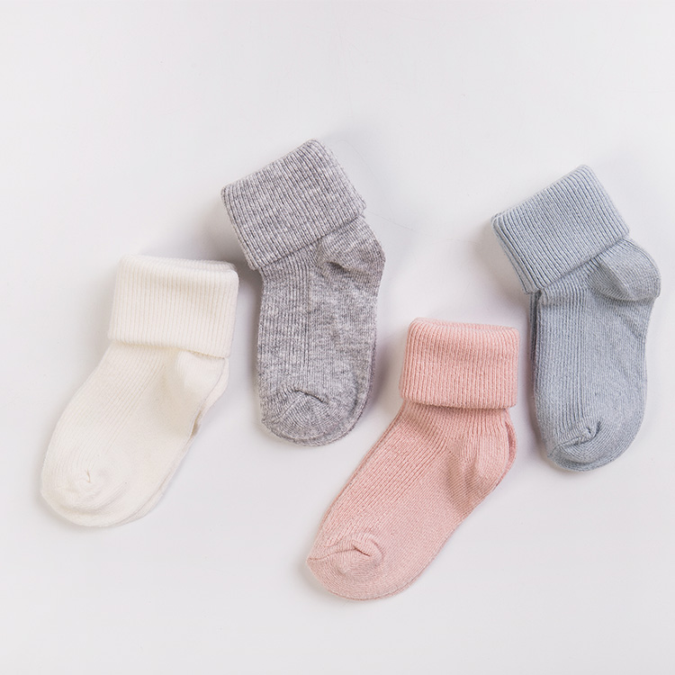 QINGTAI custom health eco friendly plain children tube socks