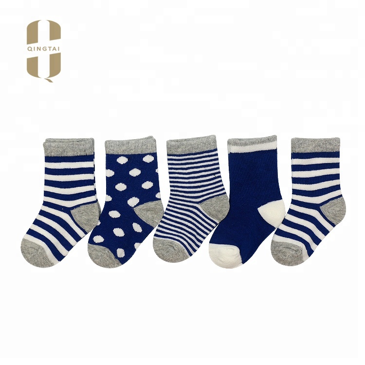 Wholesale custom low MOQ baby 100% organic cotton socks for boys girls