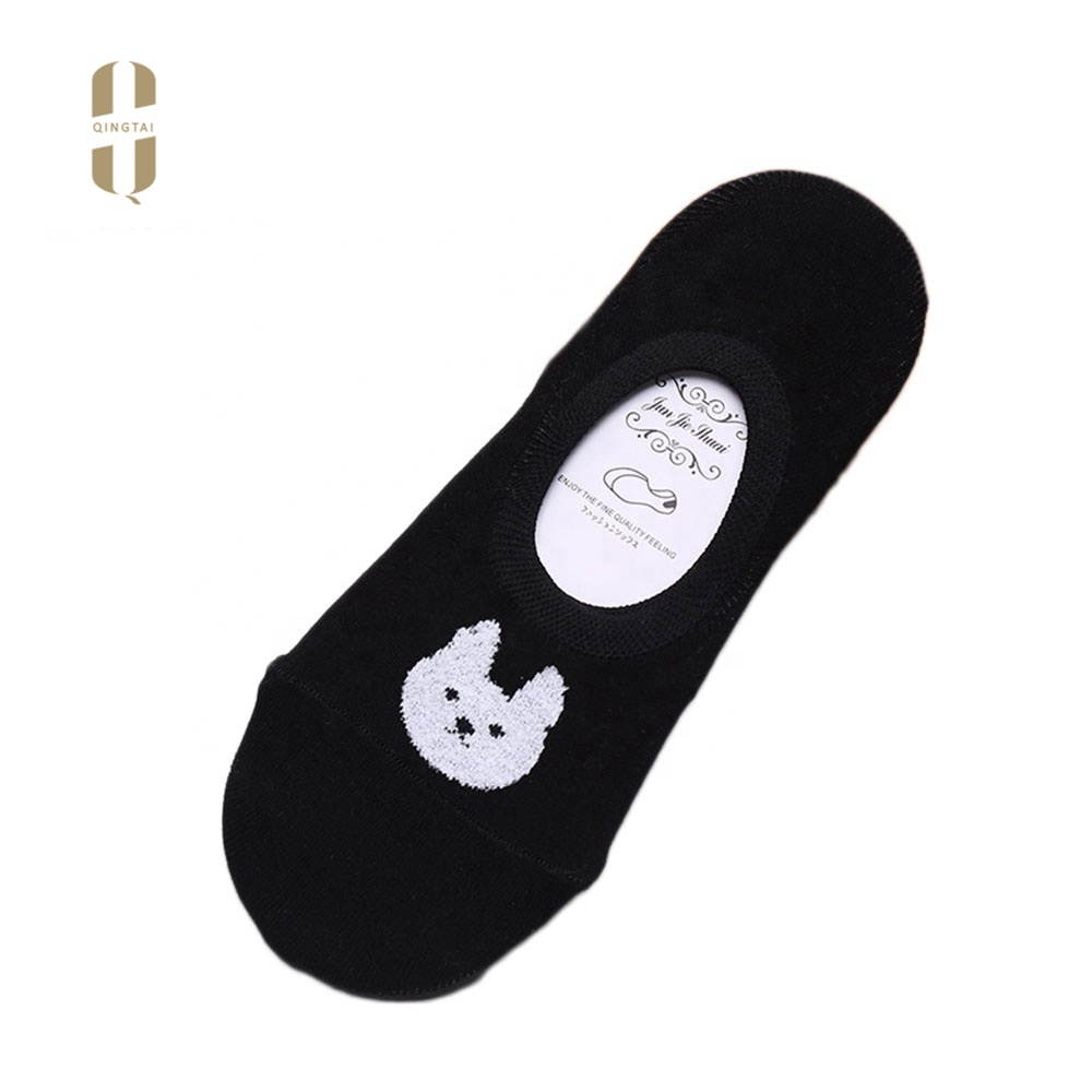 Wholesale custom logo women black 100 cotton teenage ankle socks