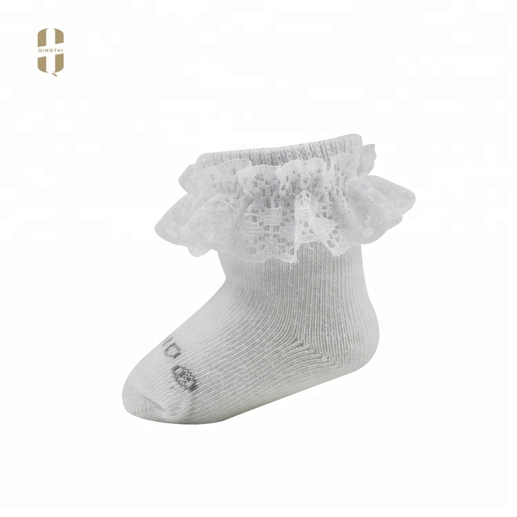 China knitted breathable baby girls tube kids cotton lace socks