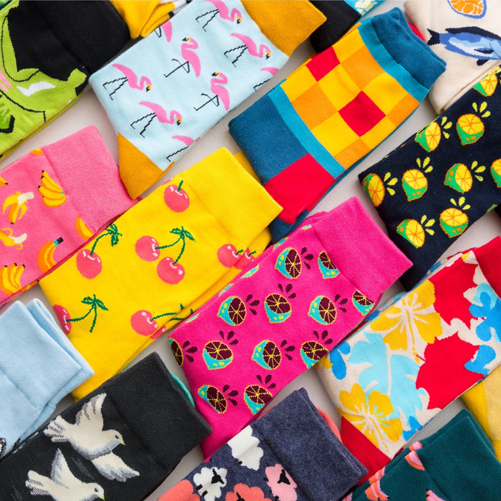 Custom design plaid cheap cotton crew men happy fashion socks