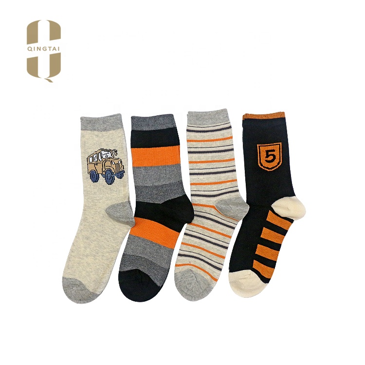Custom korean style heated fancy 100% cotton kids winter socks
