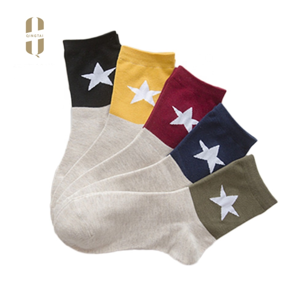 Wholesale custom cotton over ankle dot star pattern tube women sock