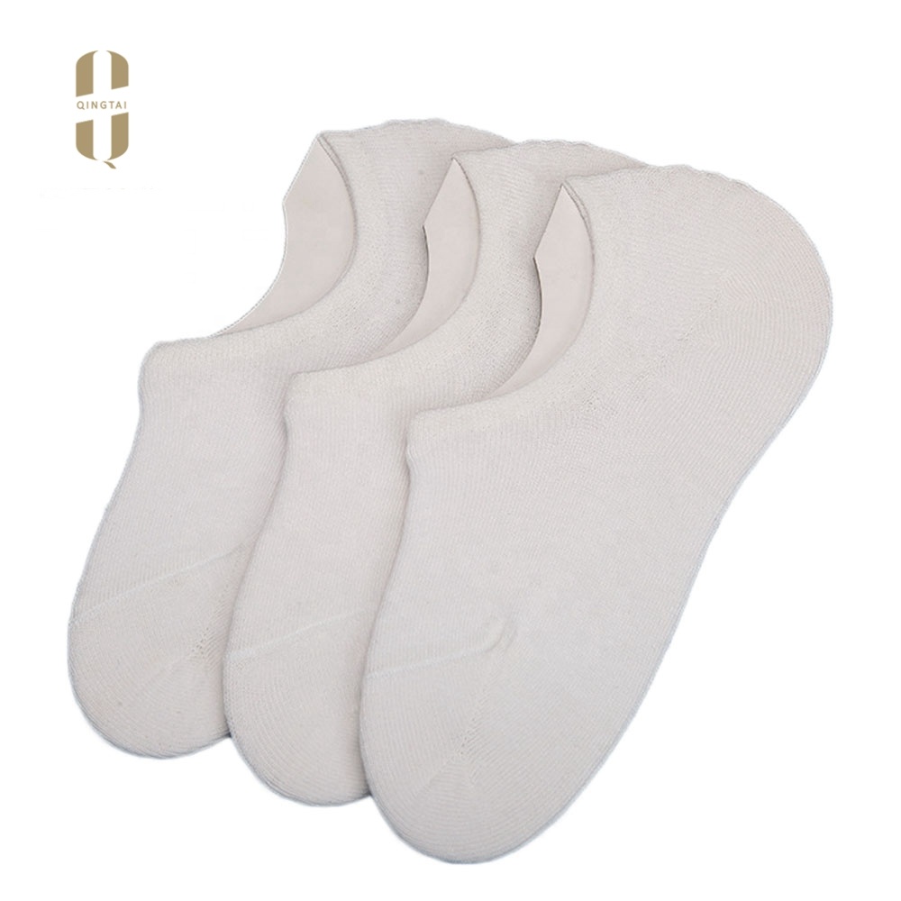Wholesale invisible men's ship silicone rubber coated cotton socks