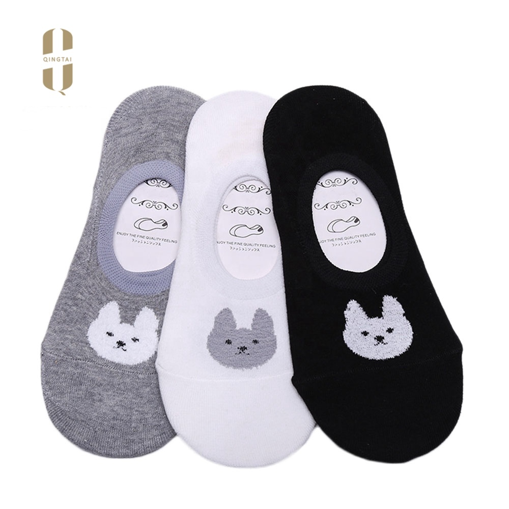 Wholesale high quality women white 100% cotton colored ankle socks