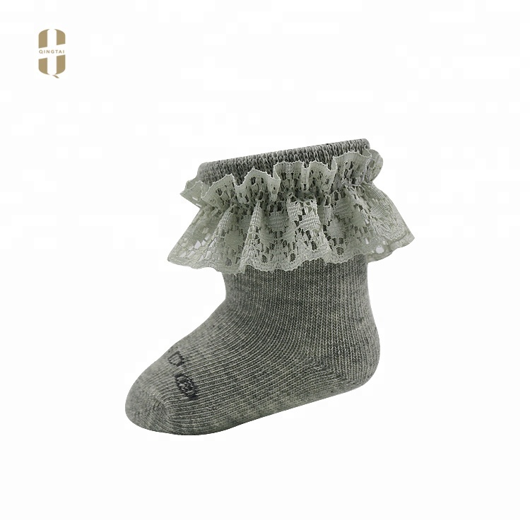 China knitted breathable baby girls tube kids cotton lace socks