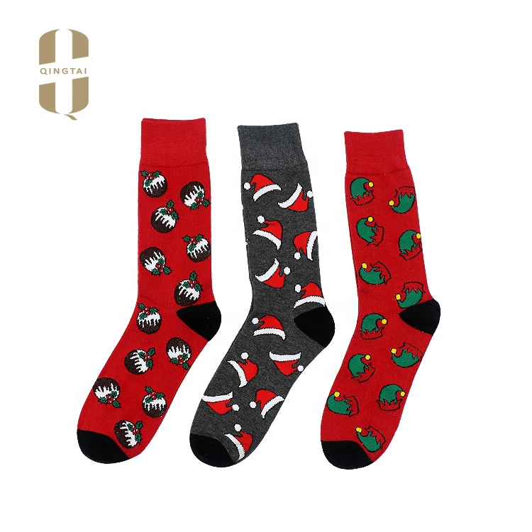 Quality chinese factory low price striped christmas men women socks