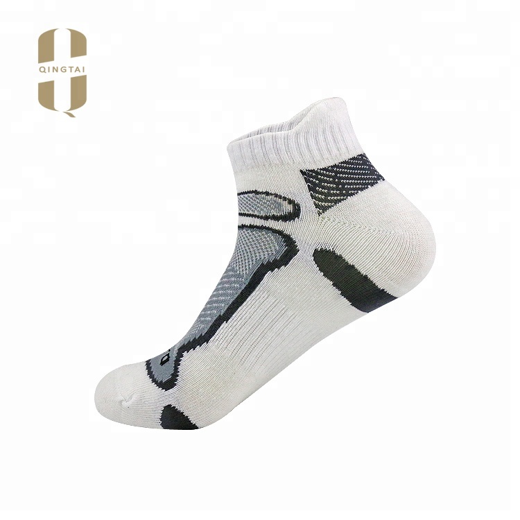 Custom high quality breathable cotton white ankle cycling sport socks
