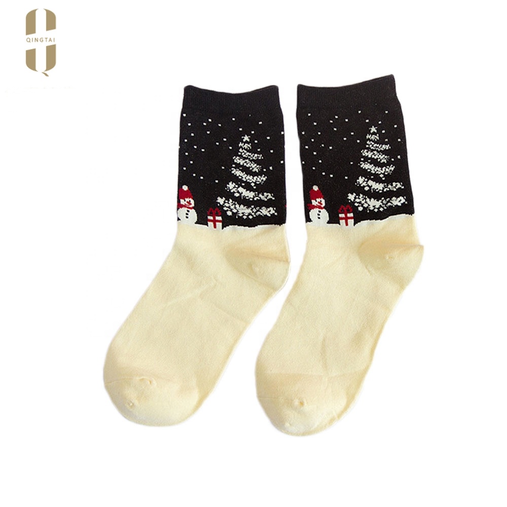 Wholesale funny colorful unisex santa claus reindeer christmas socks