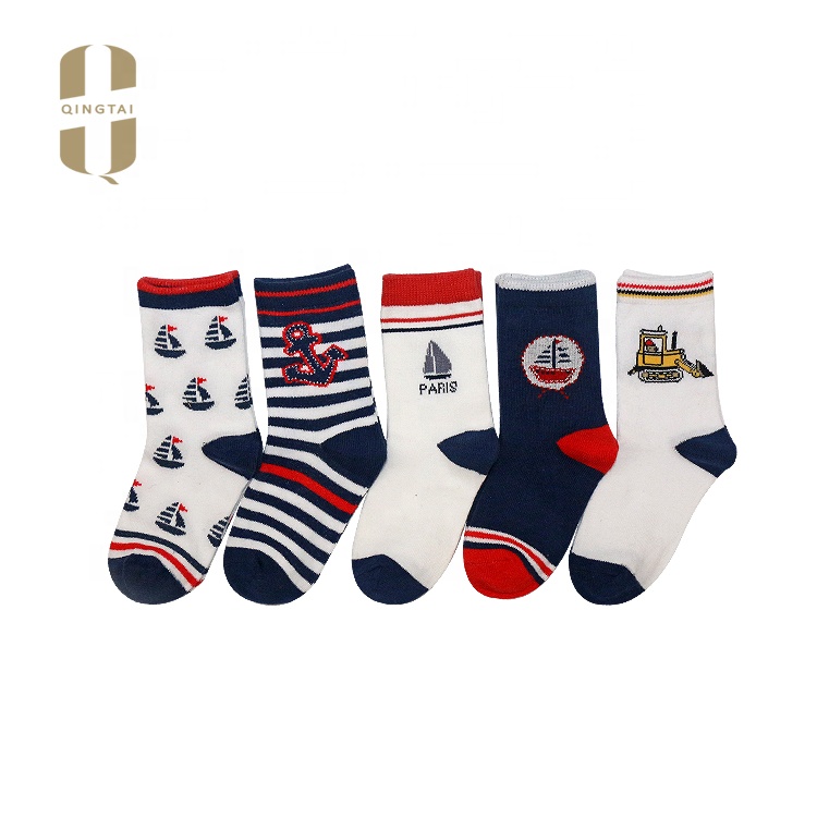 Custom korean style heated fancy 100% cotton kids winter socks