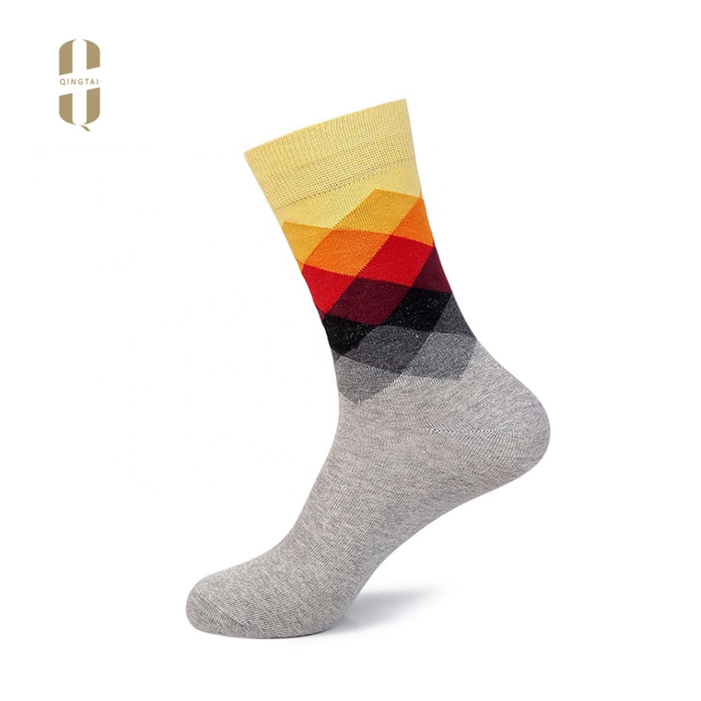 OEM service women & Men colorful cotton dress happy socks for men