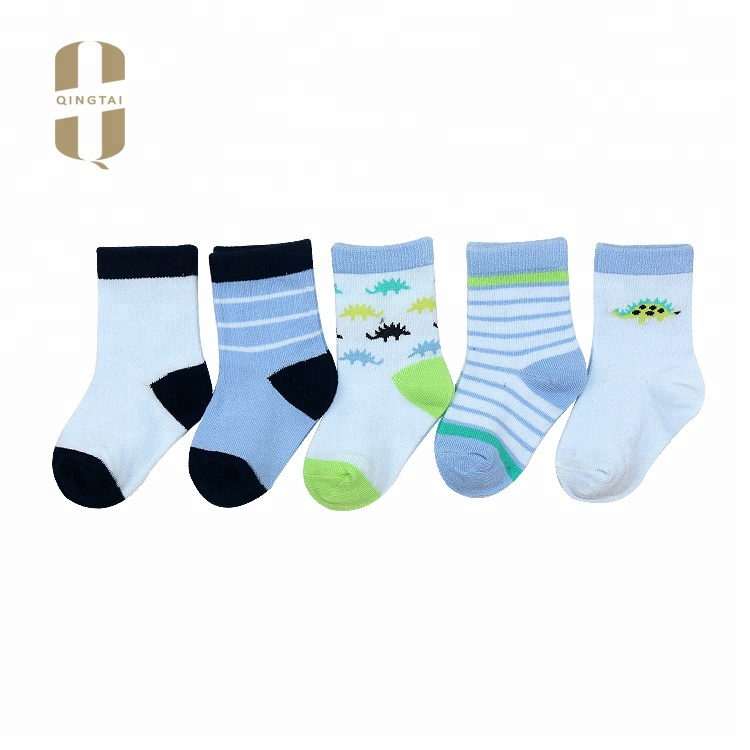 Wholesale custom low MOQ baby 100% organic cotton socks for boys girls