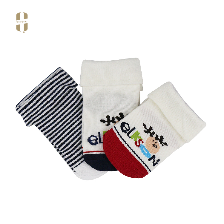 Wholesale custom cute 3d cartoon children christmas baby cotton socks