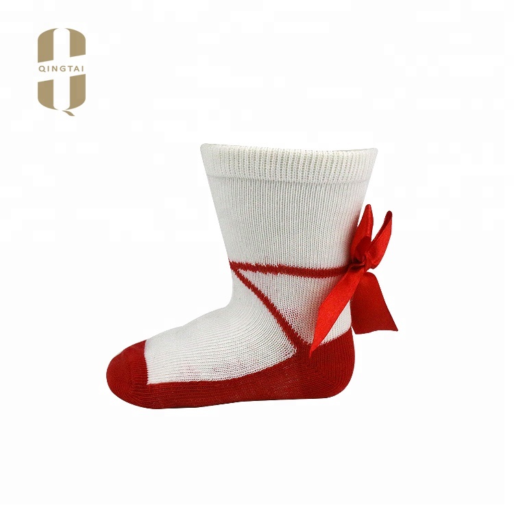 Cheap price white black solid color cotton kids lace baby socks