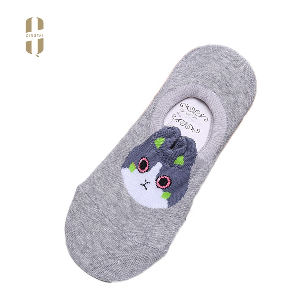 Wholesale creative cartoon young girl's invisible japan korean cat socks