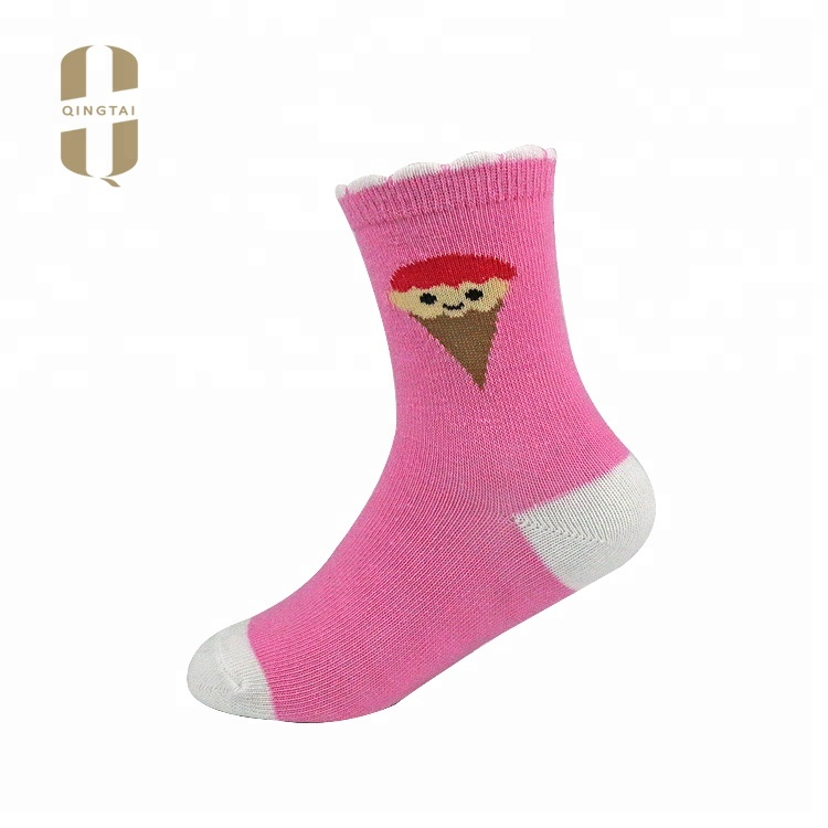 China factory custom logo young girl cartoon cute kid tube sock