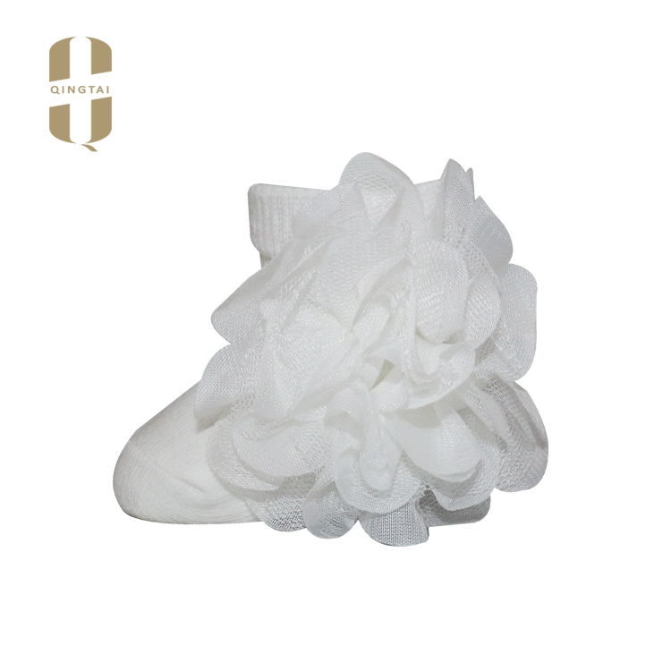 Wholesale high quality all cotton pure color kids lace socks