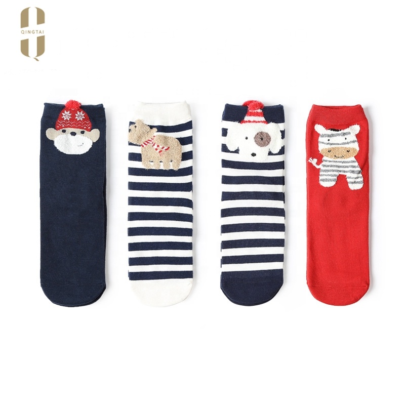Wholesale bulk cozy winter gift package fuzzy light up christmas socks